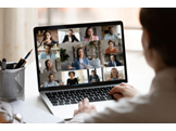 Laptop with virtual meeting